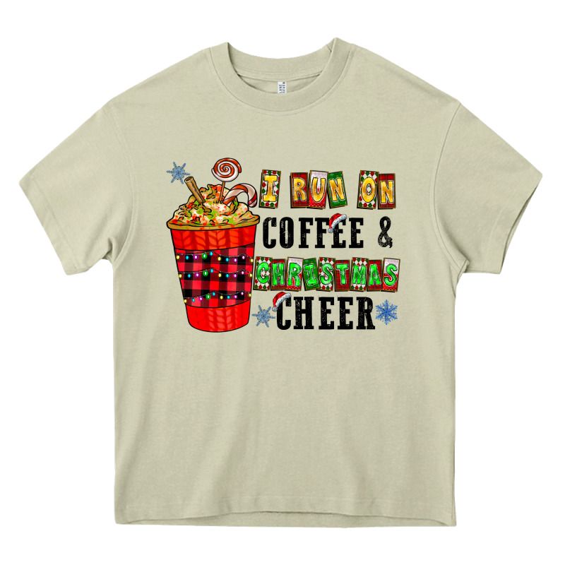I Run On Coffee & Christmas Cheer Heavy Core Tee by CowhideDigitalArt | Teevron