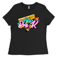 Black hello pre k Ladies Tee - JahusDesignShop