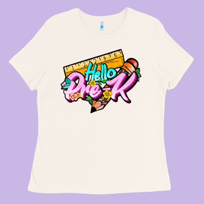 Hello Pre K Ladies Tee Designed By Jahusdesignshop