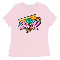 Bubblegum Pink hello pre k Ladies Tee - JahusDesignShop