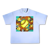 Grape Ice softball cowhide turquoise glitter tumbler Urban Heavy Tee - Jasminsmagicworld