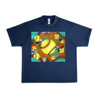 Navy softball cowhide turquoise glitter tumbler Urban Heavy Tee - Jasminsmagicworld