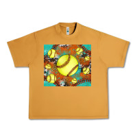 Peanut Butter softball cowhide turquoise glitter tumbler Urban Heavy Tee - Jasminsmagicworld