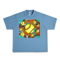 Pebble Blue softball cowhide turquoise glitter tumbler Urban Heavy Tee - Jasminsmagicworld