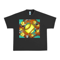Pigment Black softball cowhide turquoise glitter tumbler Urban Heavy Tee - Jasminsmagicworld