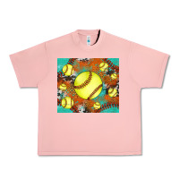 Salmon softball cowhide turquoise glitter tumbler Urban Heavy Tee - Jasminsmagicworld
