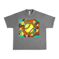 Tornado softball cowhide turquoise glitter tumbler Urban Heavy Tee - Jasminsmagicworld