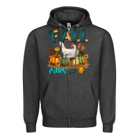 Charcoal Heather Fall Vibes Chicken Zipper Hoodie - LillyAllenDesigns