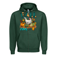 Sports Green Fall Vibes Chicken Zipper Hoodie - LillyAllenDesigns