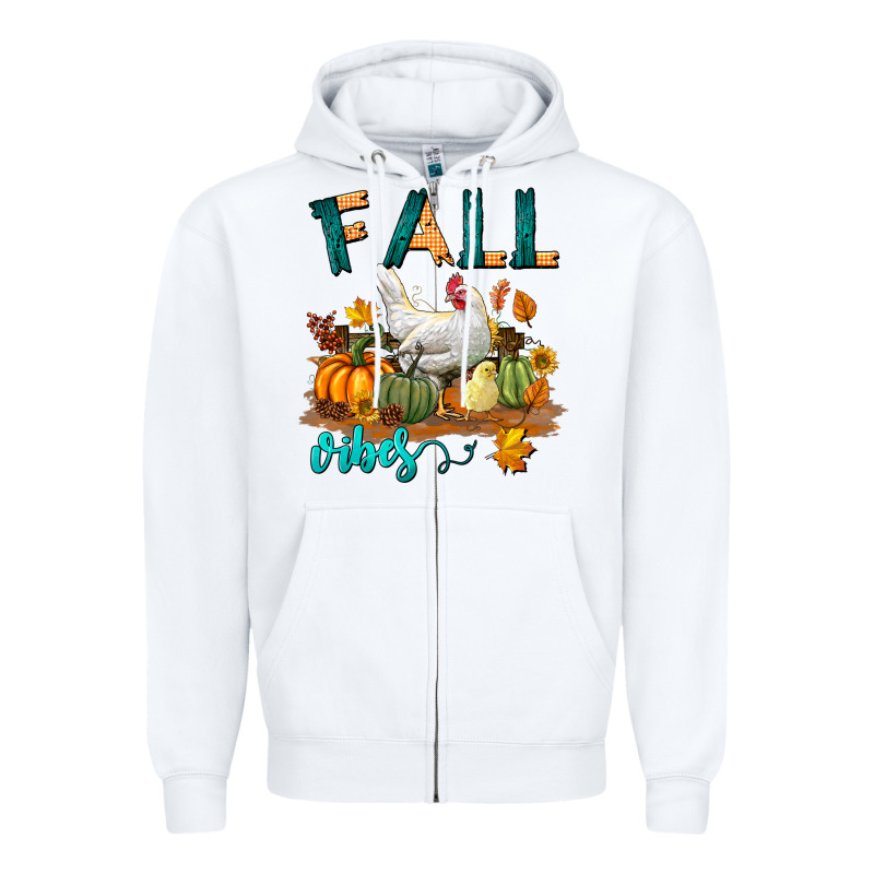 Fall Vibes Chicken Zipper Hoodie by LillyAllenDesigns | Teevron