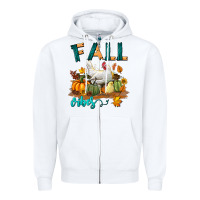 White Fall Vibes Chicken Zipper Hoodie - LillyAllenDesigns