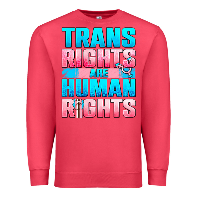 Trans Rights Are Human Rights Premium Sweatshirt by NancyCooperArtShop | Teevron