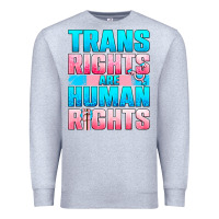 Heather Grey Trans rights are human rights Premium Sweatshirt - NancyCooperArtShop