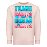Pale Pink Trans rights are human rights Premium Sweatshirt - NancyCooperArtShop