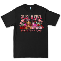 Black just  girl who loves valentines day Premium Tee - RacoonDesign