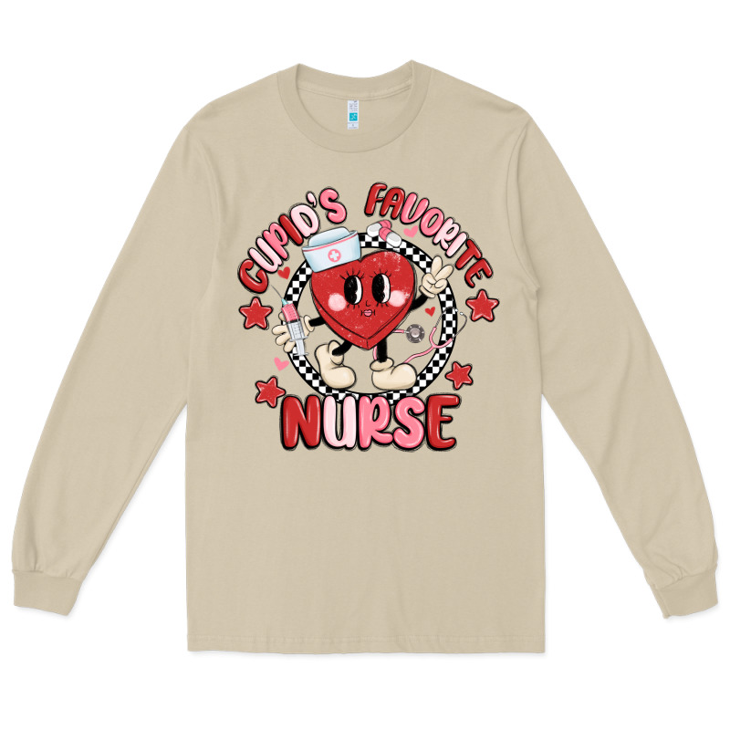 Cupids Favorite Nurse Long Sleeve Tee by MaliasSmallBusiness | Teevron