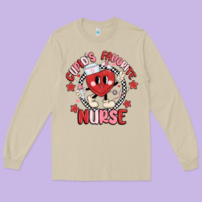 Cupids Favorite Nurse Long Sleeve Tee Designed By Maliassmallbusiness