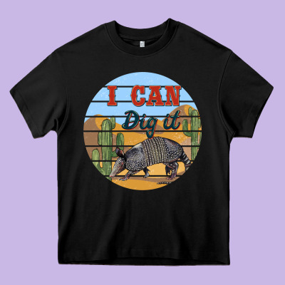 I Can Dig It Armadillo Heavy Core Tee Designed By Barkaloodesign