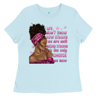 Baby Blue afro woman cancer Ladies Tee - texasbilliewilder