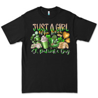 Black Just a Girl who Loves Saint Patrick's Day Premium Tee - RacoonDesign
