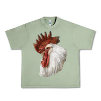 Oil Green Leghorn Rooster Head Urban Heavy Tee - LillyAllenDesigns