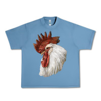 Pebble Blue Leghorn Rooster Head Urban Heavy Tee - LillyAllenDesigns