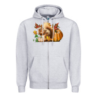 Heather Grey Fall Squirrel Zipper Hoodie - LillyAllenDesigns