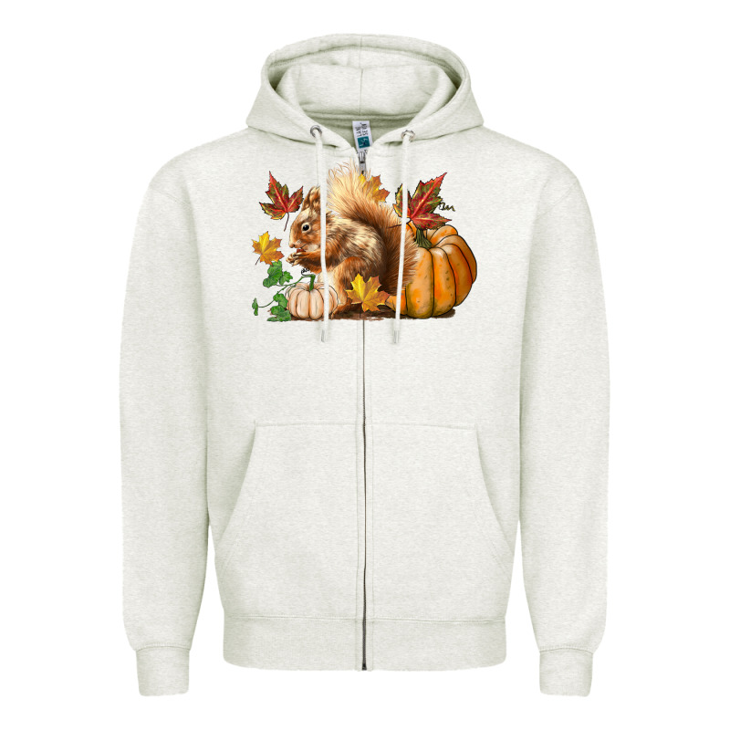Fall Squirrel Zipper Hoodie by LillyAllenDesigns | Teevron