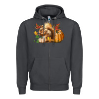 Smoke Fall Squirrel Zipper Hoodie - LillyAllenDesigns