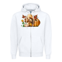 White Fall Squirrel Zipper Hoodie - LillyAllenDesigns