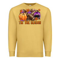 Antique Gold Tis' the season Football purple helmet Premium Sweatshirt - NancyCooperArtShop
