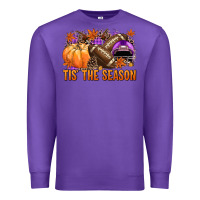 Purple Tis' the season Football purple helmet Premium Sweatshirt - NancyCooperArtShop