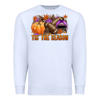 White Tis' the season Football purple helmet Premium Sweatshirt - NancyCooperArtShop