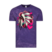 Cloud Purple indian headdress with hearts valentine's day Vintage Tee - Jasminsmagicworld