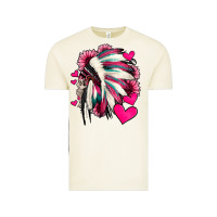 Vintage Arctic indian headdress with hearts valentine's day Vintage Tee - Jasminsmagicworld