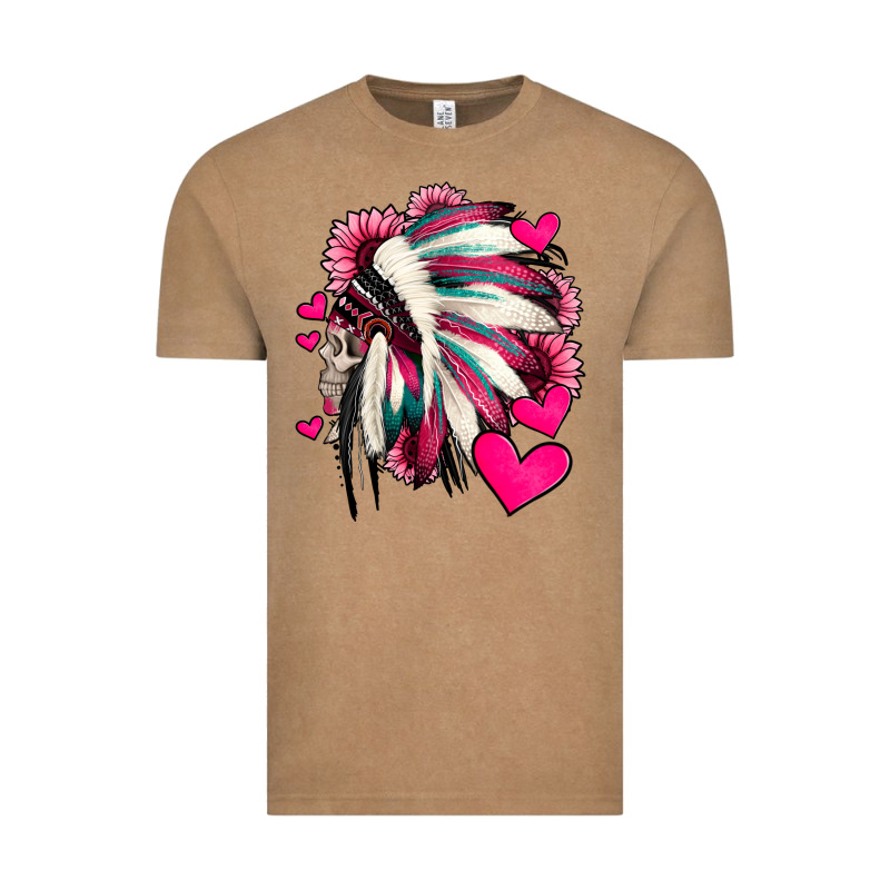 Indian Headdress With Hearts Valentine's Day Vintage Tee by Jasminsmagicworld | Teevron