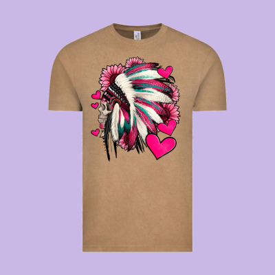Indian Headdress With Hearts Valentine's Day Vintage Tee Designed By Jasminsmagicworld