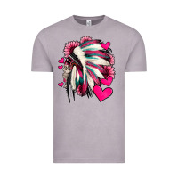 Vintage Zinc indian headdress with hearts valentine's day Vintage Tee - Jasminsmagicworld