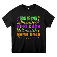 Black beads parades king cake crawfish mardi gras Heavy Core Tee - FaDigitalArtStudio
