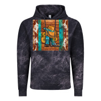 Cloud Black cowboy boots turquoise aztec cowhide Vintage Hoodie - Artiststas
