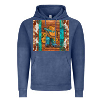 Vintage Denim cowboy boots turquoise aztec cowhide Vintage Hoodie - Artiststas