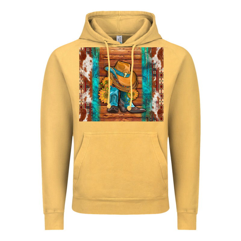 Cowboy Boots Turquoise Aztec Cowhide Vintage Hoodie by Artiststas | Teevron