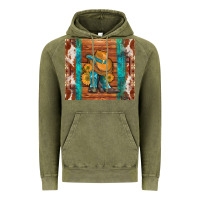 Vintage Olive cowboy boots turquoise aztec cowhide Vintage Hoodie - Artiststas