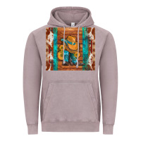 Vintage Zinc cowboy boots turquoise aztec cowhide Vintage Hoodie - Artiststas