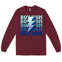 Burgundy boy mom Long Sleeve Tee - MaliasSmallBusiness
