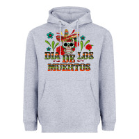 Heather Grey Dia De Los Muertos Heavyweight Hoodie - texasbilliewilder