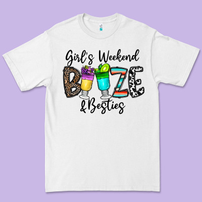 Girl's Weekend Booze & Besties Premium Tee Designed By Cowhidedigitalart