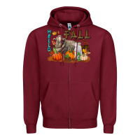 Burgundy Hello Fall Merino Wool Sheep Zipper Hoodie - LillyAllenDesigns
