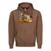 Chestnut Hello Fall Merino Wool Sheep Zipper Hoodie - LillyAllenDesigns
