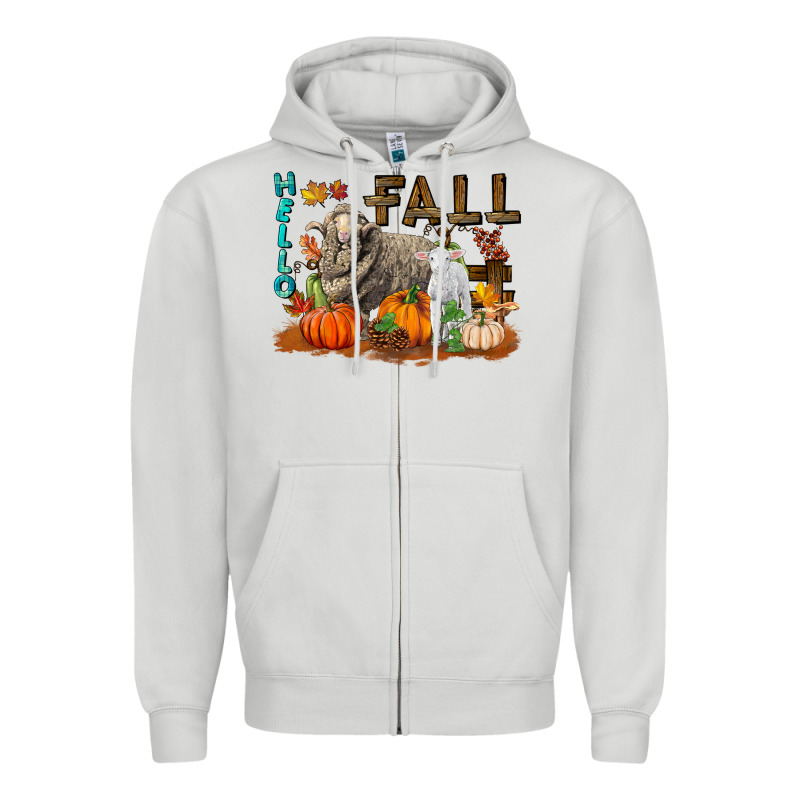 Hello Fall Merino Wool Sheep Zipper Hoodie by LillyAllenDesigns | Teevron